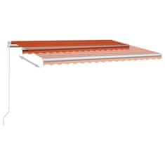 Greatstore narancs és barna kézzel kihúzható LED-es napellenző 400x350 cm