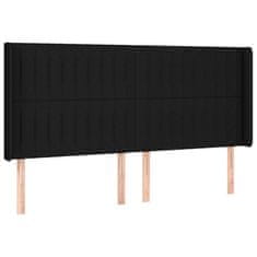 Greatstore fekete szövet LED-es fejtámla 203x16x118/128 cm