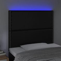 Greatstore fekete műbőr LED-es fejtámla 90x5x118/128 cm