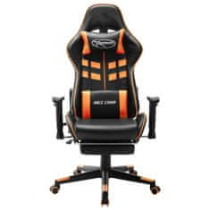 Vidaxl fekete és narancssárga műbőr gamer szék lábtámasszal 20516