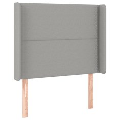 Greatstore világosszürke szövet LED-es fejtámla 83x16x118/128 cm