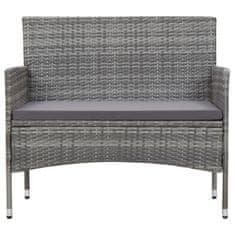 Greatstore szürke polyrattan kerti pad 105 cm