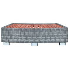 shumee szürke polyrattan spa fellépő 92 x 45 x 25 cm