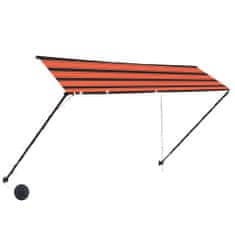 Vidaxl narancssárga és barna feltekerhető napellenző LED-del 300 x 150 cm 145932