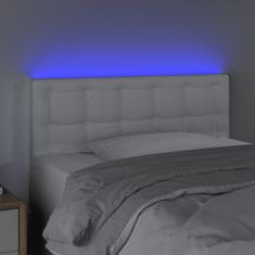 Greatstore fehér műbőr LED-es fejtámla 100 x 5 x 78/88 cm