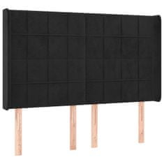 Greatstore fekete bársony LED-es fejtámla 147x16x118/128 cm