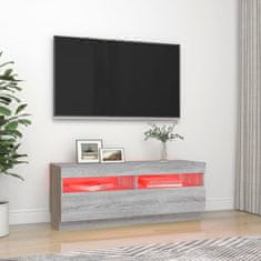 shumee szürke sonoma TV-szekrény LED-lámpákkal 100 x 35 x 40 cm