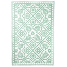 Esschert Design zöld és fehér csempe mintás kültéri szőnyeg 182x122 cm 433913