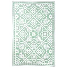 Esschert Design zöld és fehér csempe mintás kültéri szőnyeg 182x122 cm 433913