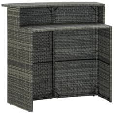 shumee szürke polyrattan kerti bárasztal 120 x 55 x 110 cm