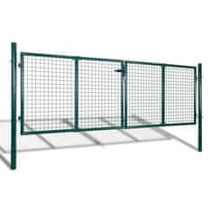 shumee zöld acél kerítés kapu 306 x 150 cm