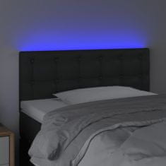 Greatstore fekete műbőr LED-es fejtámla 100 x 5 x 78/88 cm