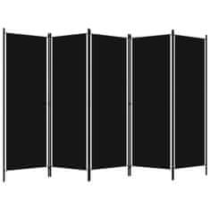 shumee fekete 5 paneles paraván 250 x 180 cm