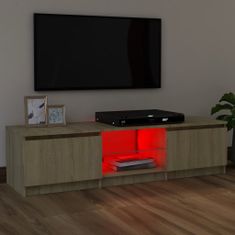 shumee sonoma tölgy színű TV-szekrény LED lámpákkal 120x30x35,5 cm