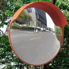 Greatstore Narancssárga PC műanyag konvex kültéri közlekedési tükör 45 cm
