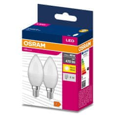 Osram 2x LED izzó E14 B35 4,9W = 40W 470lm 3000K Meleg fehér 220°