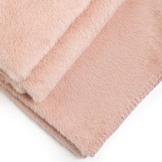 Homla ÚJ CLUMSY nyúlszőrme utánzatú takaró rózsaszín 150x200 cm