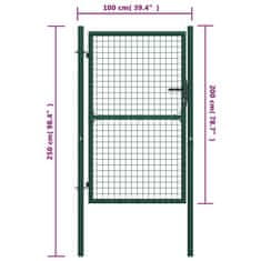 Greatstore zöld acél kerítéskapu 100 x 200 cm