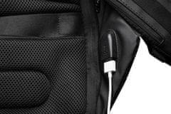 Canyon BP-9 lopásgátló hátizsák, 15,6" - 17" laptophoz, integrált USB csatlakozóval, fekete-szürke színű