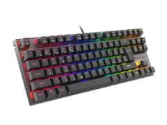 Genesis Gaming mechanikus billentyűzet THOR 303/TKL/RGB/Outemu Red/Wireless USB/CZ/SK elrendezés/Fekete