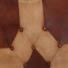 Greatstore barna valódi bőr és vászon hintaszék lábtartóval