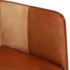 Greatstore barna valódi bőr és vászon fotel lábtartóval