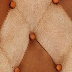 Greatstore barna valódi bőr és vászon fotel lábtartóval