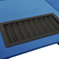 Greatstore 10-személyes kék pókerasztal zsetontálcával 160 x 80 x 75 cm