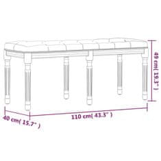 Vidaxl kék bársonypad 110x40x49 cm 344452