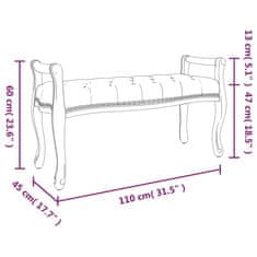 Vidaxl kék bársonypad 110x45x60 cm 344438