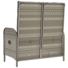 Greatstore szürke polyrattan dönthető kerti pad párnákkal 107 cm