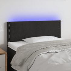 Greatstore fekete bársony LED-es fejtámla 100x5x78/88 cm