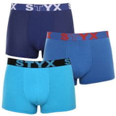 Styx 3PACK Kék férfi boxeralsó sport gumival (3G96789) - méret L