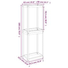 Vidaxl tömör fenyőfa gumiabroncstartó állvány 63 x 40 x 180 cm 825005