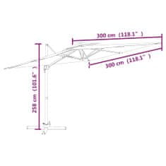Vidaxl tópszínű dupla tetős konzolos napernyő 300x300 cm 319949