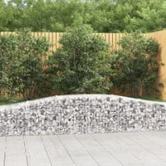 Greatstore 6 db íves horganyzott vas gabion kosár 400x50x40/60 cm