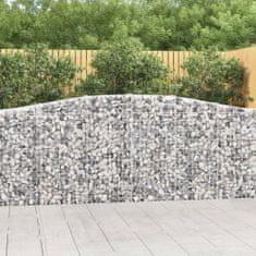 Greatstore 3 db íves horganyzott vas gabion kosár 400x30x100/120 cm