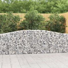 Greatstore 2 db íves horganyzott vas gabion kosár 400x30x80/100 cm