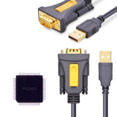 Ugreen CR104 kábel USB / DB9 RS-232 1.5m, szürke