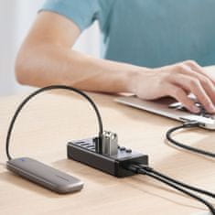 Ugreen CM481 HUB adapter USB-C / 7x USB 3.0 PD, szürke