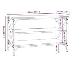 Vidaxl sonoma tölgy színű szerelt fa TV-szekrény 80x40x50 cm 825788