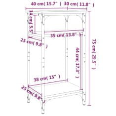 Vidaxl barna tölgyszínű szerelt fa kisasztal 40 x 30 x 75 cm 825801