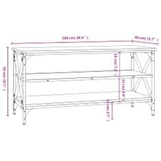 Vidaxl füstös tölgy színű szerelt fa TV-szekrény 100x40x50 cm 825794