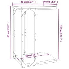 Vidaxl szürke sonoma színű szerelt fa kisasztal 40 x 30 x 60 cm 825820