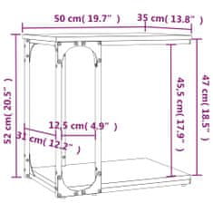 Vidaxl barna tölgyszínű szerelt fa kisszekrény 50 x 35 x 52 cm 825816