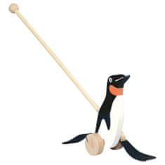 Bino pingvin egy pálcikán fekete-fehér