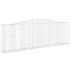 Greatstore 3 db íves horganyzott vas gabion kosár 400x30x120/140 cm