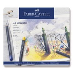 Faber-Castell Goldfaber 114724 zsírkréták, 24 szín, ón doboz, 24 szín