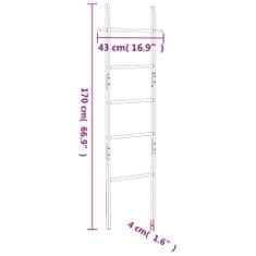 Greatstore viaXL tömör diófa törülközőlétra 170 cm