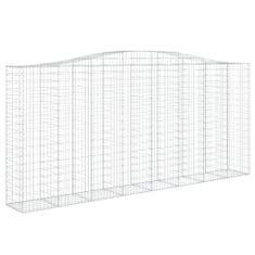 Greatstore 2 db íves horganyzott vas gabion kosár 400x50x180/200 cm